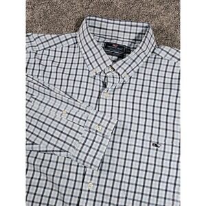 Vineyard Vines Performance Class Fit Tucker Shirt Men's 2XL BluePlaid L/S Preppy